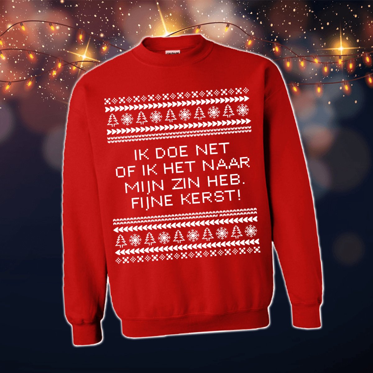 Foute Kersttrui Dames & Heren - Kersttrui met tekst Ik doe net of ik het naar mijn zin heb, fijne kerst! | Kersttrui Maat XL | Kersttrui Dames - Kersttrui Heren - Grappige Kersttrui met tekst | Namengigant | Incl. 2 jaar garantie